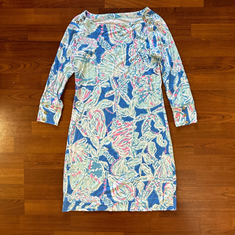Lilly Pulitzer bay blue pink into the deep Sophie dress